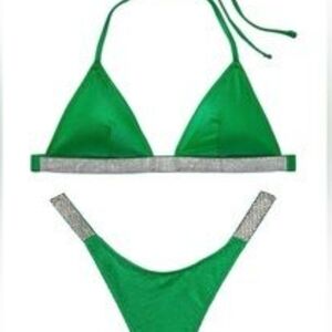Victoria's Secret Green and Silver Bikini